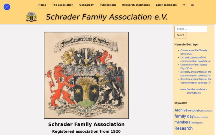 Snimka zaslona za familienverband-schrader.de