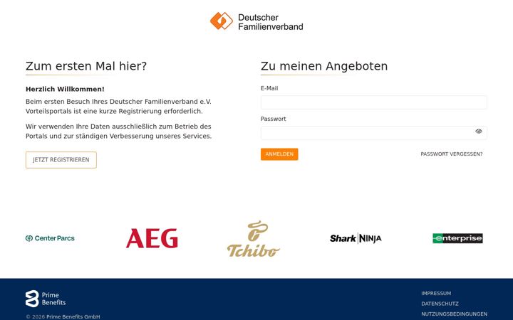 Snimka zaslona za familienvorteile.de
