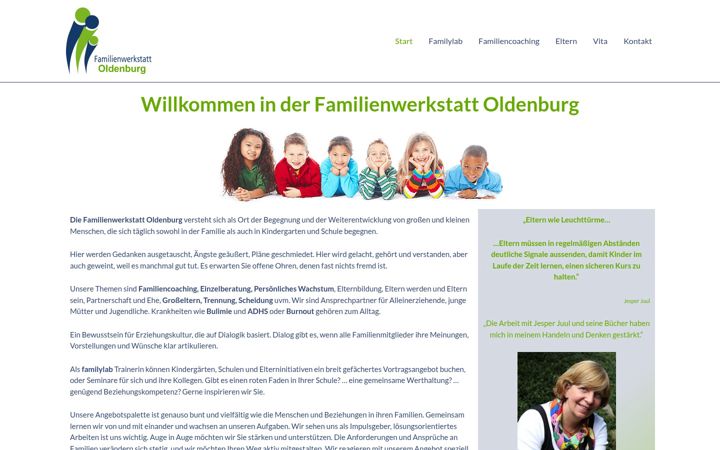 Snímek obrazovky familienwerkstatt-oldenburg.de