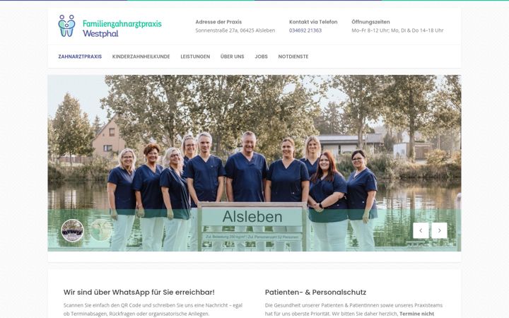 Skärmbild av familienzahnarztpraxis-westphal.de
