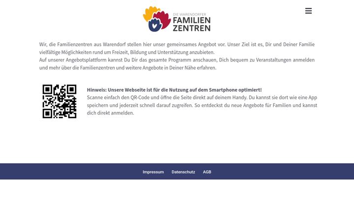 Skärmbild av familienzentrenwaf.de