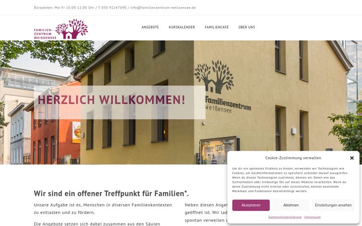 Snímek obrazovky familienzentrum-weissensee.de
