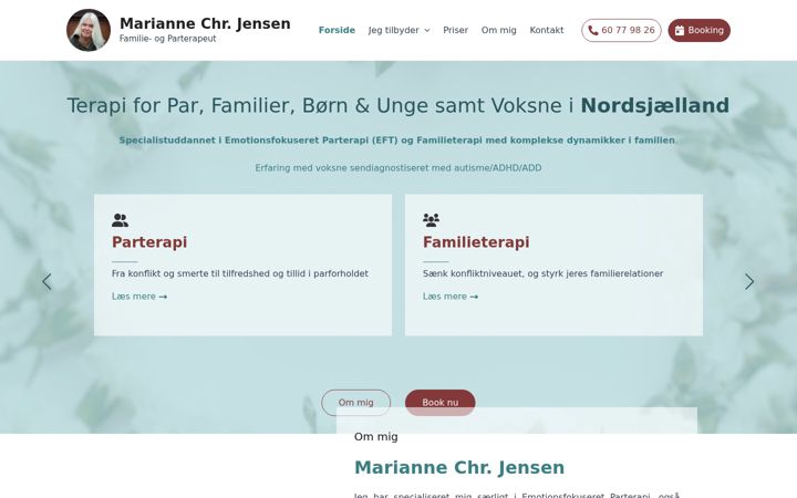 Screenshot of familieparterapi.dk