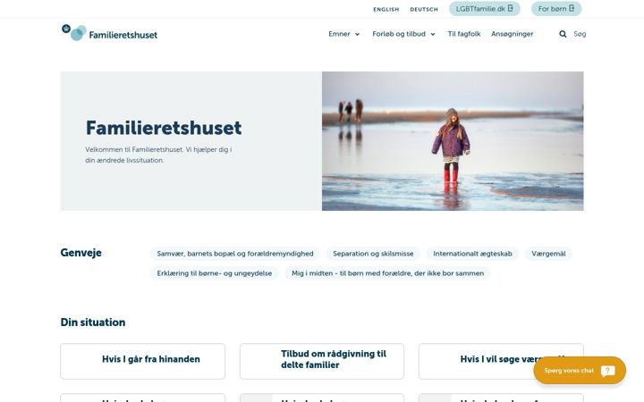 Screenshot von familieretshuset.dk