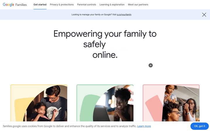 Screenshot of families.google