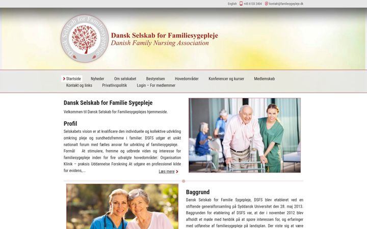 Screenshot of familiesygepleje.dk