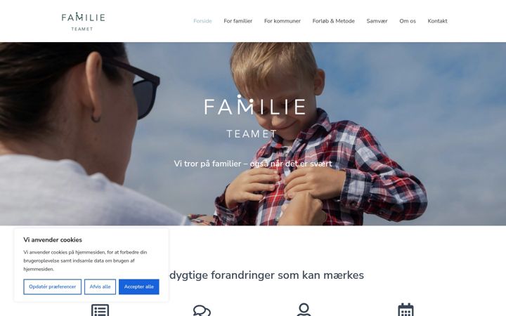 Screenshot of familieteamet.dk