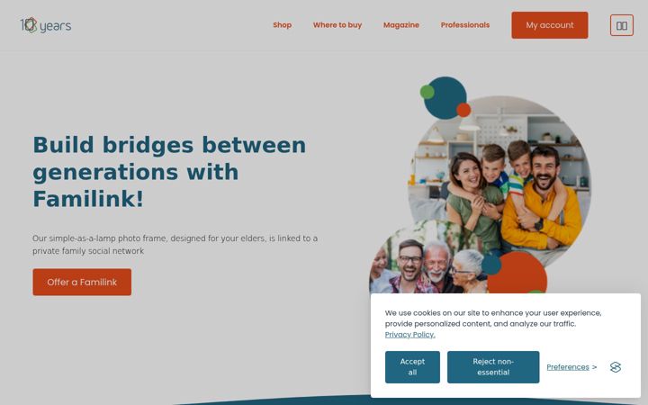 Screenshot of familinkframe.com