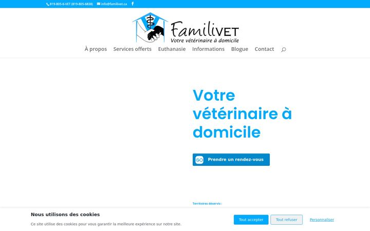 Screenshot of familivet.ca