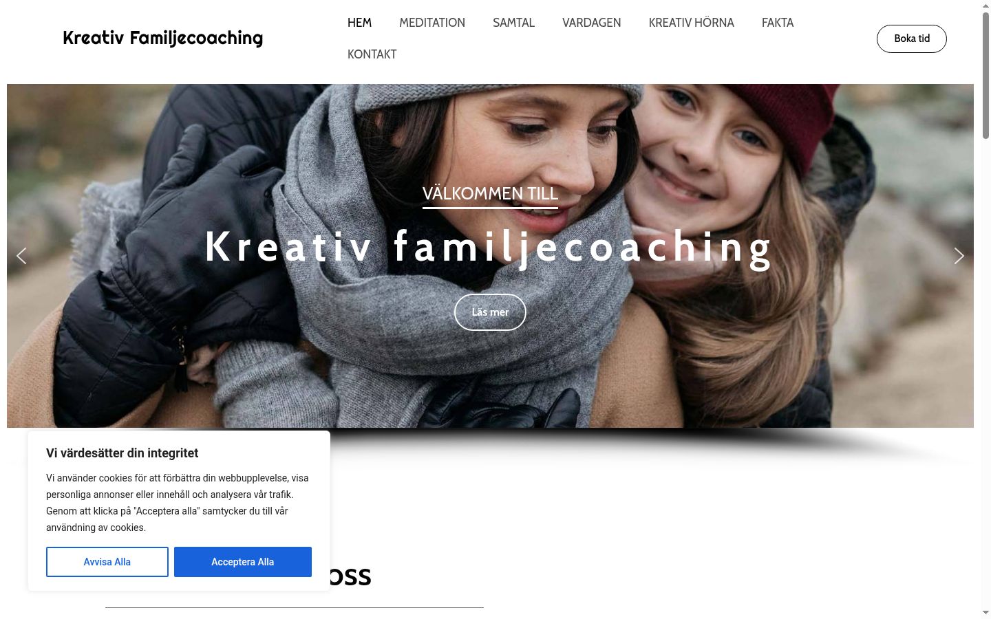 Screenshot del banner di consenso mostrato prima di qualsiasi interazione