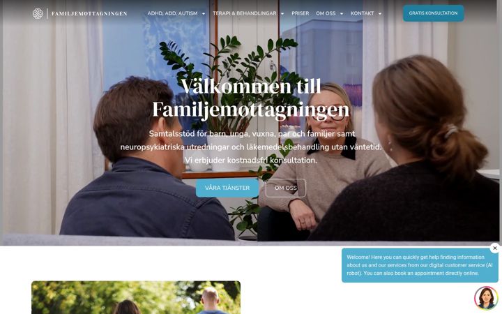 Screenshot of familjemottagningen.com