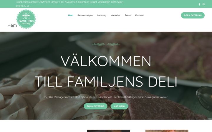 Screenshot of familjensdeli.se