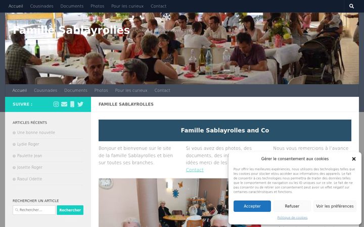 Екранна снимка на famille-sablayrolles.fr