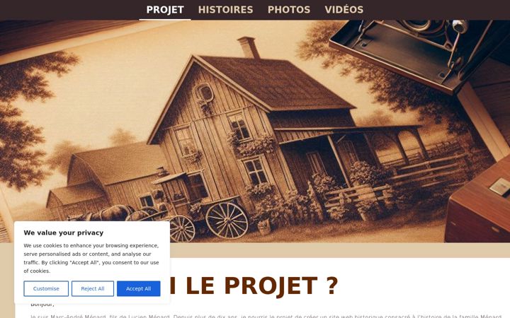 Screenshot of famillemenard.com