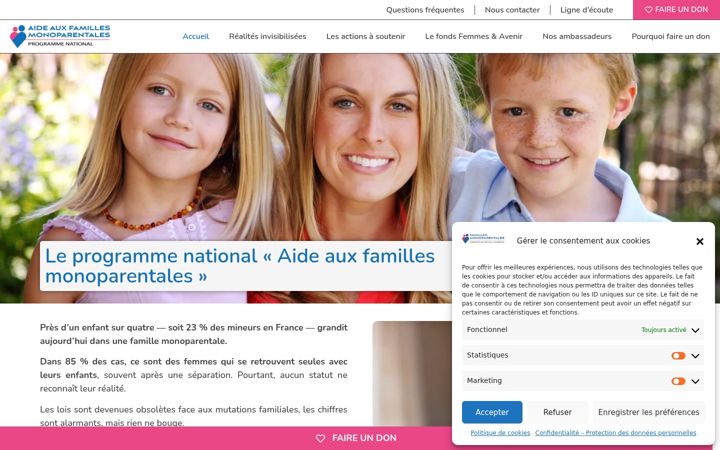Screenshot of familles-monoparentales.org