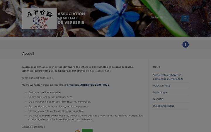 Screenshot of famillesverberie.fr