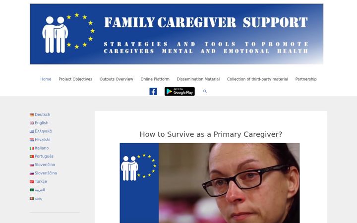 Screenshot of family-caregiver-support.eu
