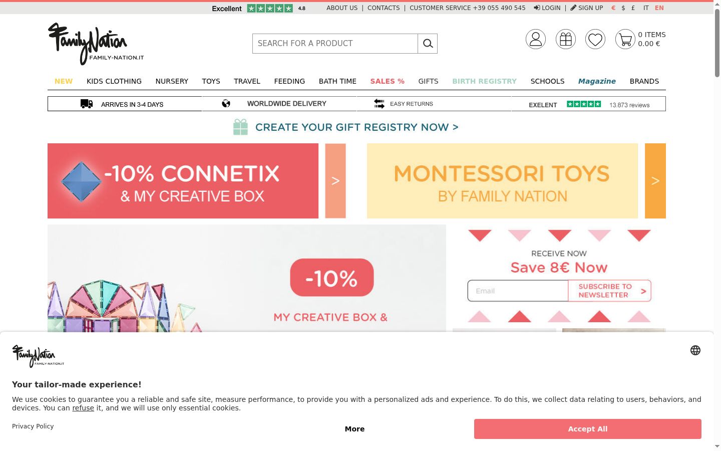 Captura de ecrã do banner de consentimento apresentado antes de qualquer interação