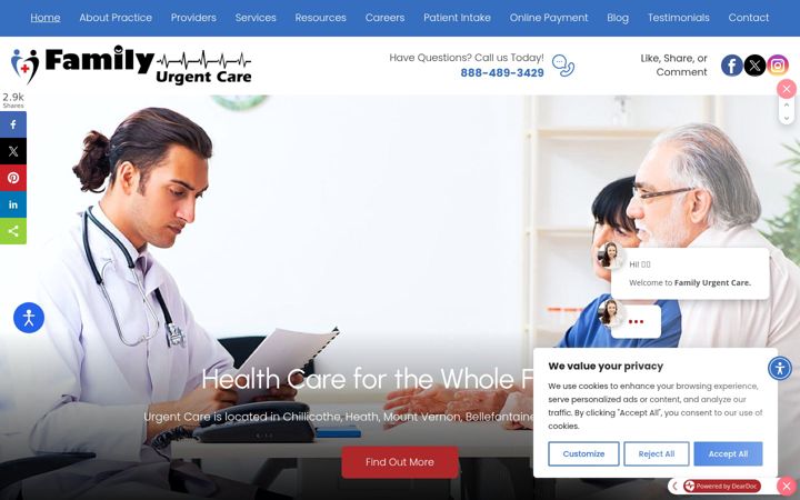 Screenshot of family-urgentcare.com