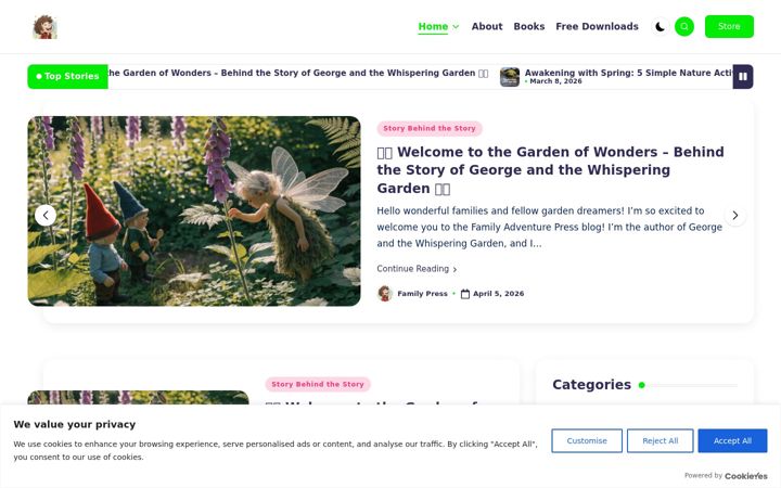 Screenshot of familyadventurepress.com