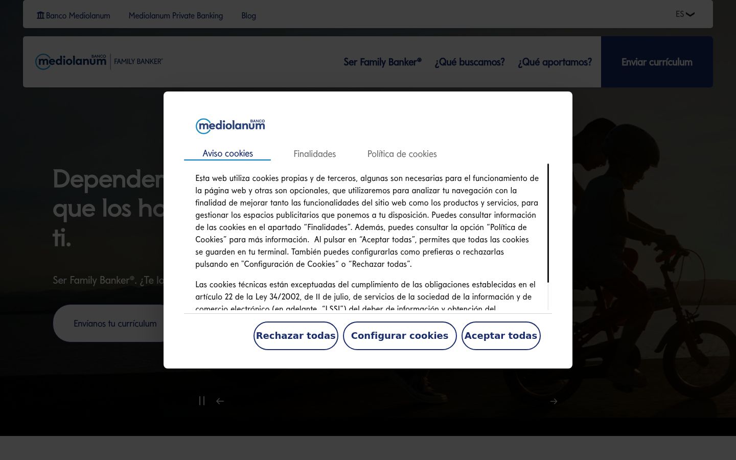 Screenshot tal-banner tal-kunsens muri qabel kwalunkwe interazzjoni