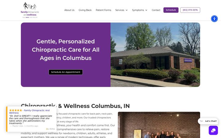 Screenshot of familychiropracticcolumbus.com