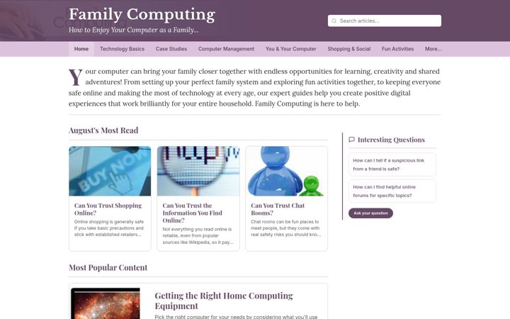 Screenshot of familycomputing.co.uk