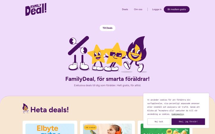 Screenshot of familydeal.se