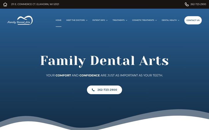 Captură de ecran a familydentalartsonline.com