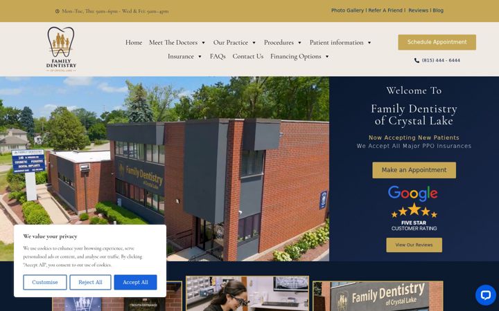 Screenshot of familydentistryofcrystallake.com