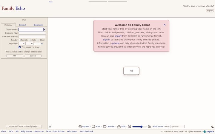 Screenshot of familyecho.com