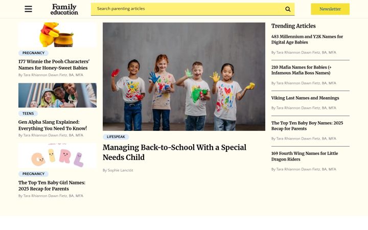 Captura de pantalla de familyeducation.com