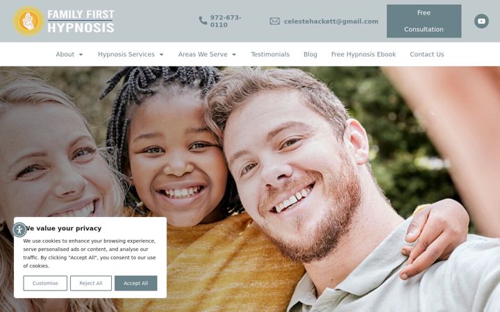 Screenshot of familyfirsthypnosis.com