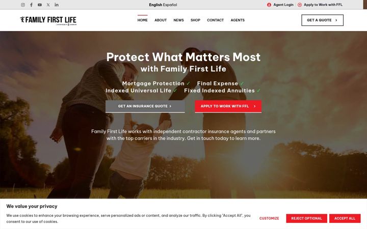 Screenshot of familyfirstlife.com