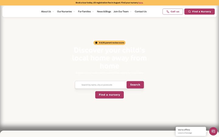 Screenshot stránky familyfirstnurseries.co.uk