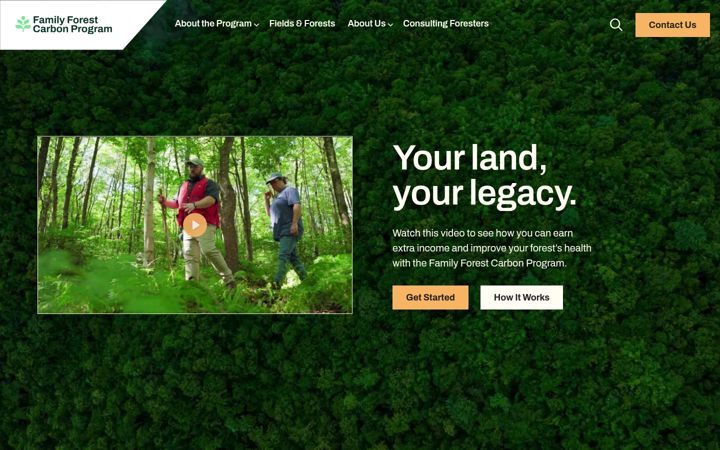 Screenshot of familyforestcarbon.org