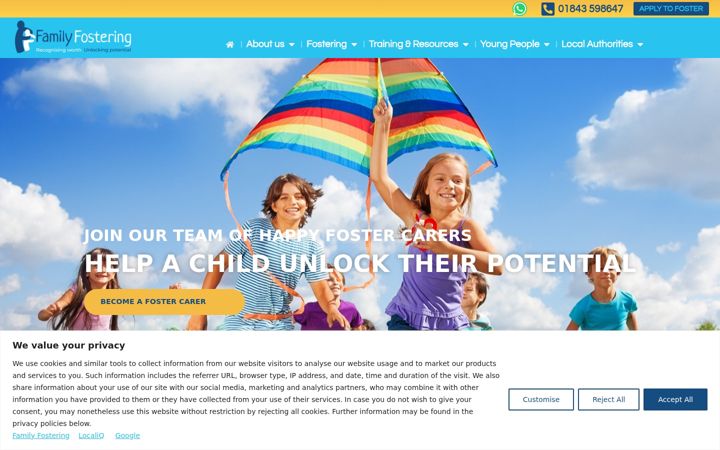 Screenshot of familyfostering.org