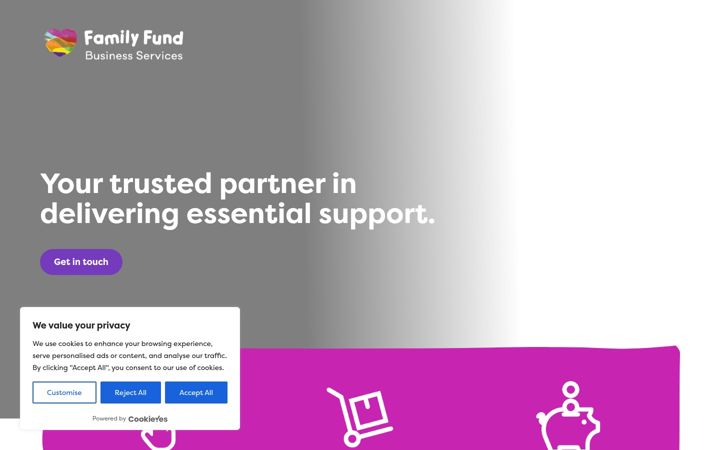 Screenshot stránky familyfundservices.co.uk