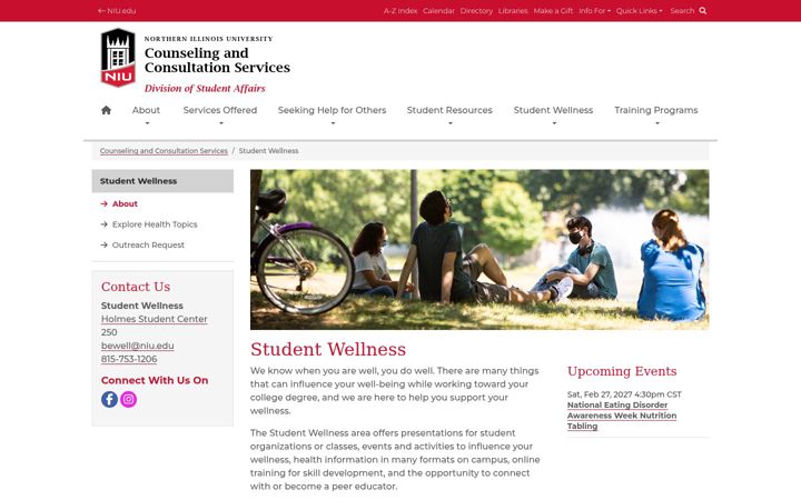 Screenshot of familyhealth.niu.edu