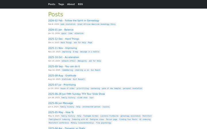 Screenshot of familyhistorystuff.com