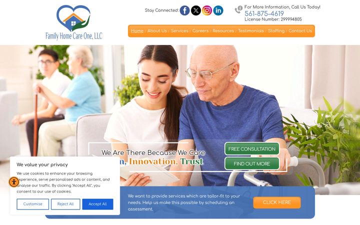 Screenshot of familyhomecareone.com