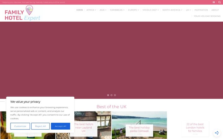 Screenshot of familyhotelexpert.co.uk