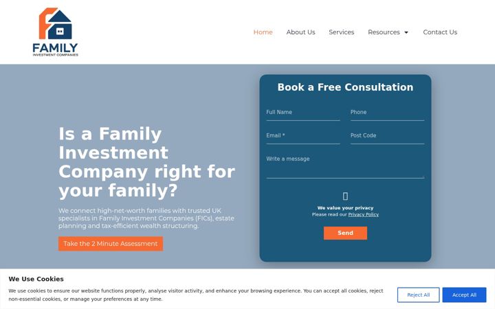 Screenshot of familyinvestmentcompanies.co.uk