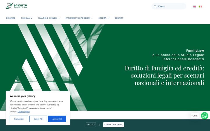 Screenshot of familylawboschetti.com
