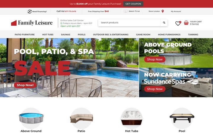 Screenshot of familyleisure.com