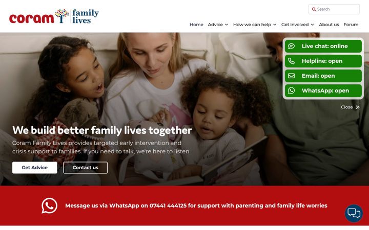Screenshot of familylives.org.uk
