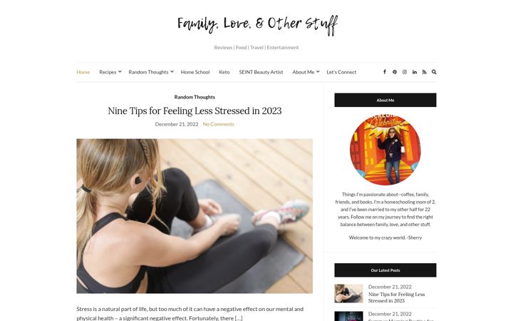 Screenshot of familyloveandotherstuff.com