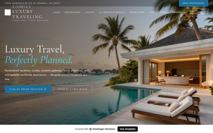 Screenshot of familyluxurytraveling.com