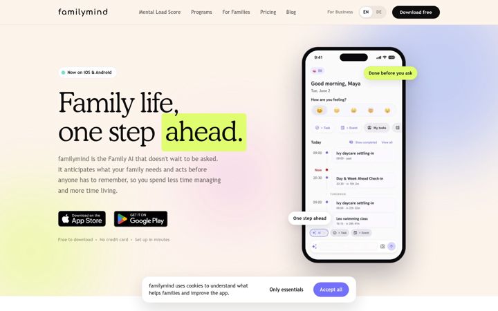 Screenshot of familymind.ai