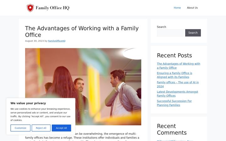 Ekrānuzņēmums no familyofficehq.info